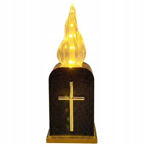 Elegancki wkład do zniczy led efekt płomienia 16cm baterie w zestawie