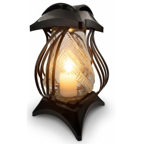 Znicz duży szklany ozdobny na grób na cmentarz lampion dekoracyjny spiralny