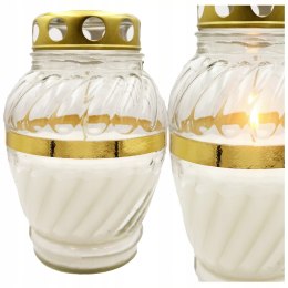 Znicz duży szklany ozdobny na grób na cmentarz lampion dekoracyjny zalewany