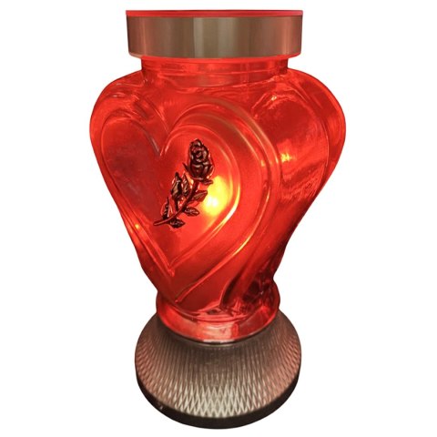 Znicz solarny czerwony led