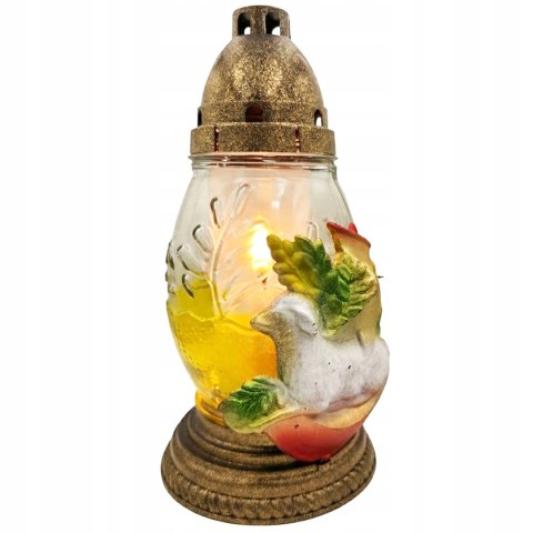 Znicz wielkanocny na cmentarz pisanka baranek lampion szklany wiosenny 2026