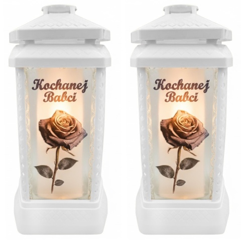 2x znicz duży na grób cmentarz lampion dla babci kapliczka + wkład