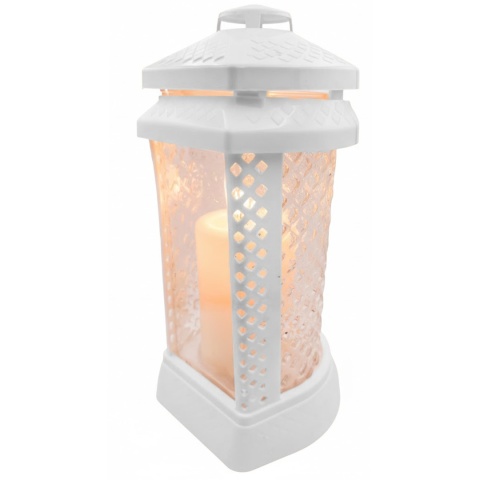 2x znicz duży szklany ozdobny na grób cmentarz lampion dekor klasyczny biały