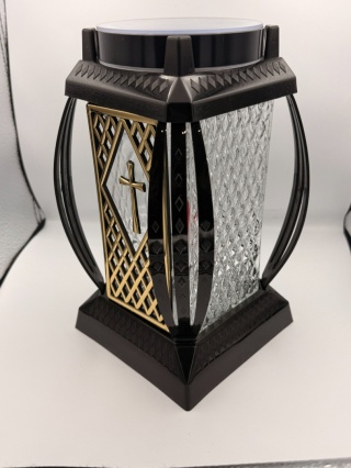 2x znicz solarny led duży szklany na cmentarz grób lampion ledowy kratka