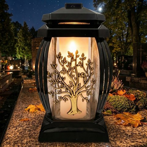 Klasyczny znicz duży lampion na grób cmentarz kapliczka ozdobny drzewko