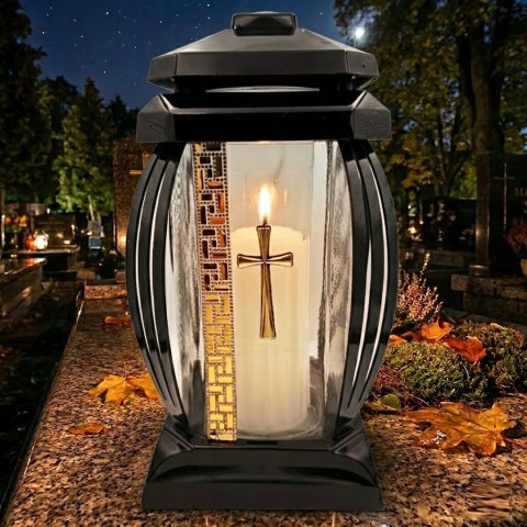 Znicz duży lampion na grób cmentarz kapliczka ozdobny dekoracyjny krzyż