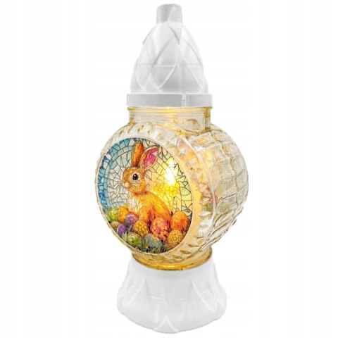ZNICZ WIELKANOCNY NA CMENTARZ PISANKA ZAJĄCZEK LAMPION SZKLANY WIOSENNY