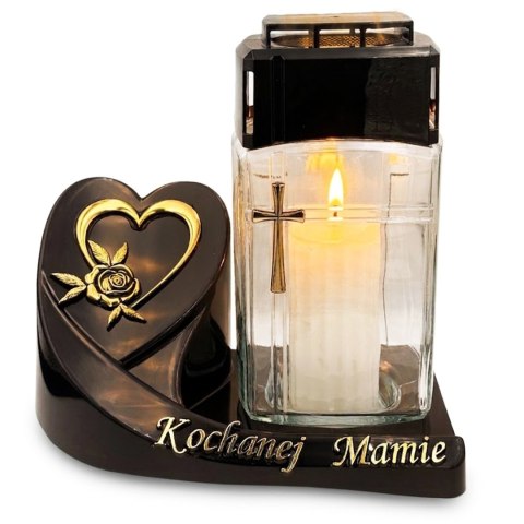 ZNICZ Z PODSTAWKĄ DLA MAMY Z DEDYKACJĄ LAMPION NA DZIEŃ MAMY DEKORACYJNY