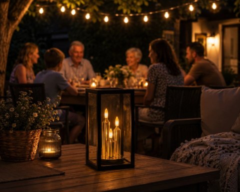 ZNICZ SOLARNY LED DUŻY SZKLANY NA CMENTARZ LAMPION DEKORACYJNY TRIO CZARNY