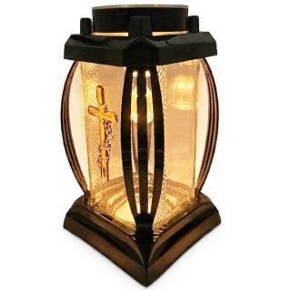 ZNICZ SOLARNY LED DUŻY SZKLANY NA CMENTARZ LAMPION LEDOWY CIEPŁY BIAŁY