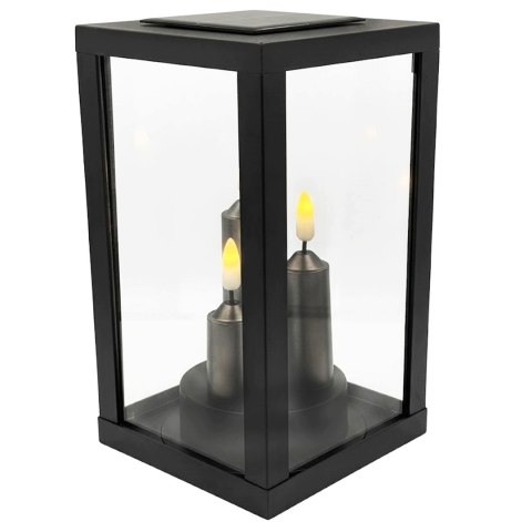 ZNICZ SOLARNY LED SZKLANY NA CMENTARZ NA GRÓB DEKORACYJNY LAMPION TRIO
